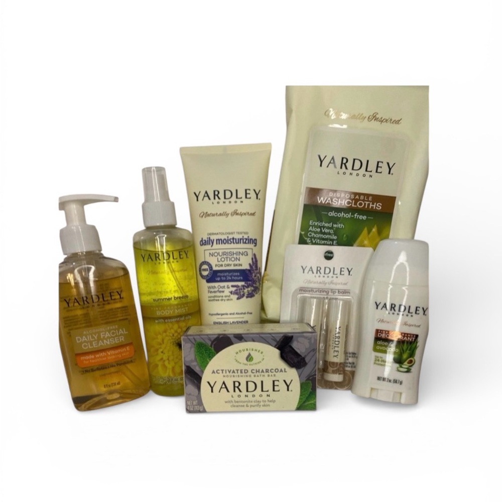 Yardley•London Naturally Inspired 7pc Moisturizer & Facial Cleanser Bundle